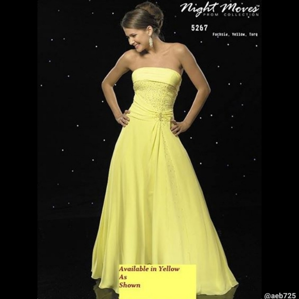 NWT Night Moves Gown sz. 14 Yellow Prom, Quince